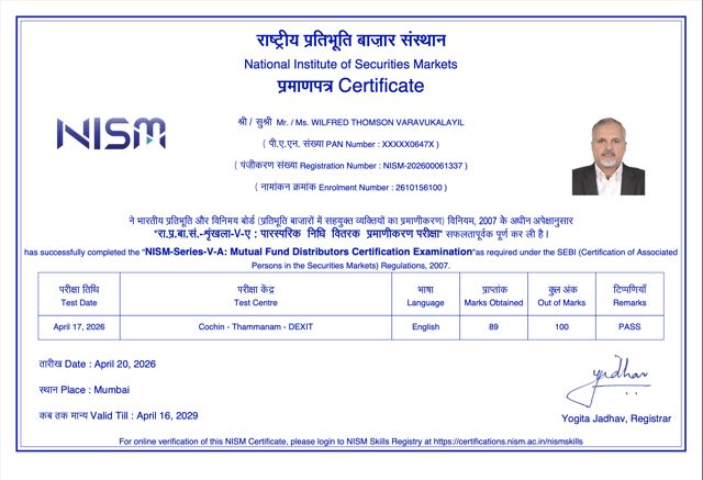 NISM Series V-A certificate